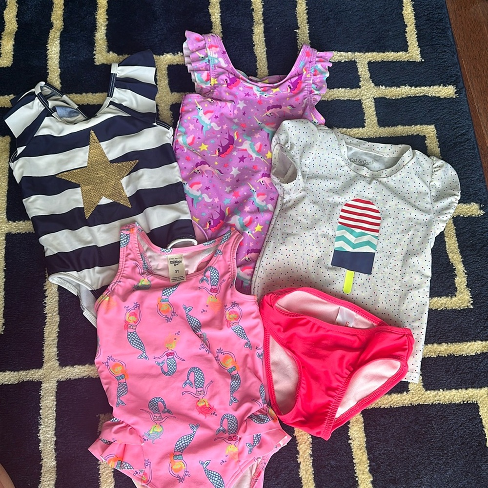 Cat & Jack Swimsuit bundle for toddler girl in 3T